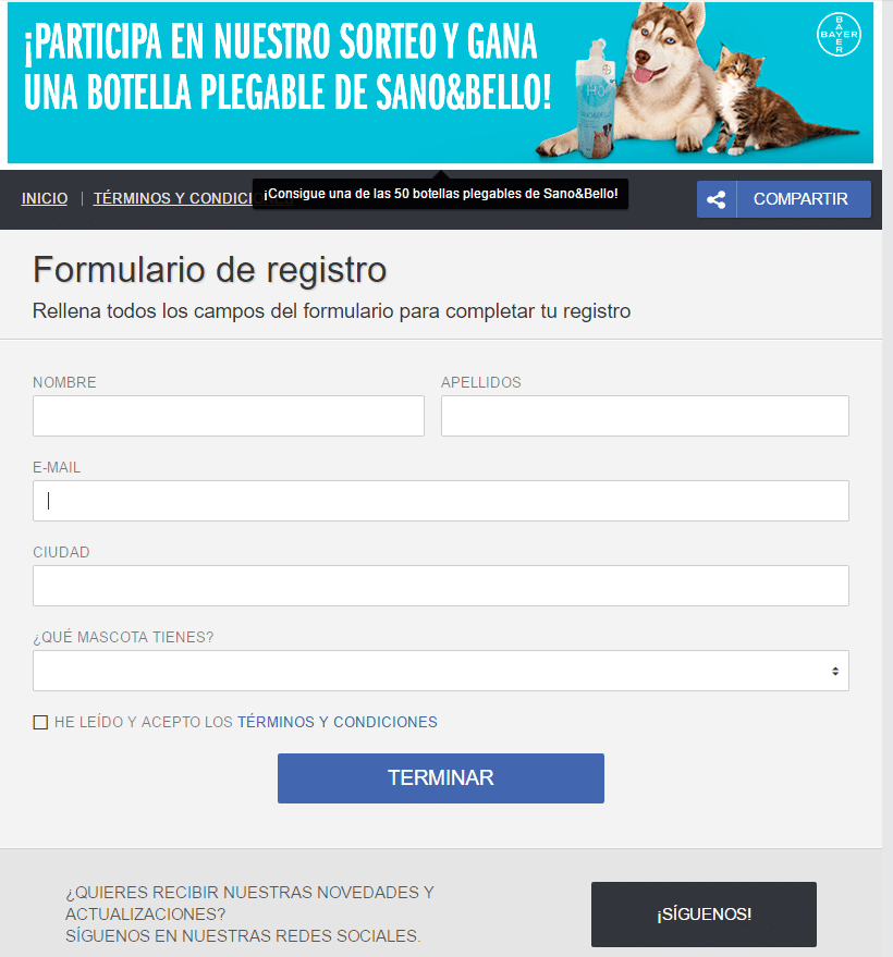 Sorteo 50 botellas plegables Sano&Bello Sorteo 50 botellas plegables Sano&Bello