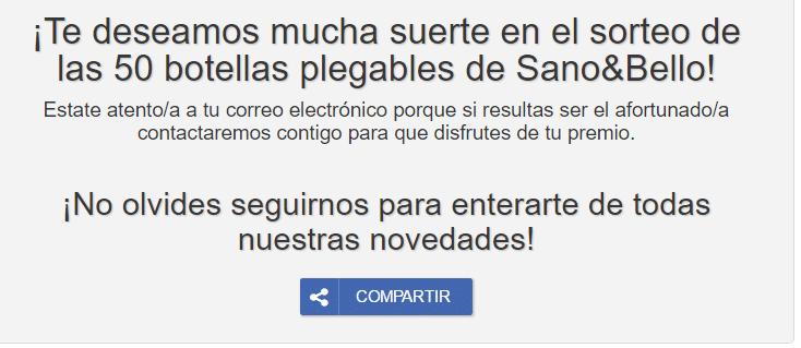 Sorteo 50 botellas plegables Sano&Bello