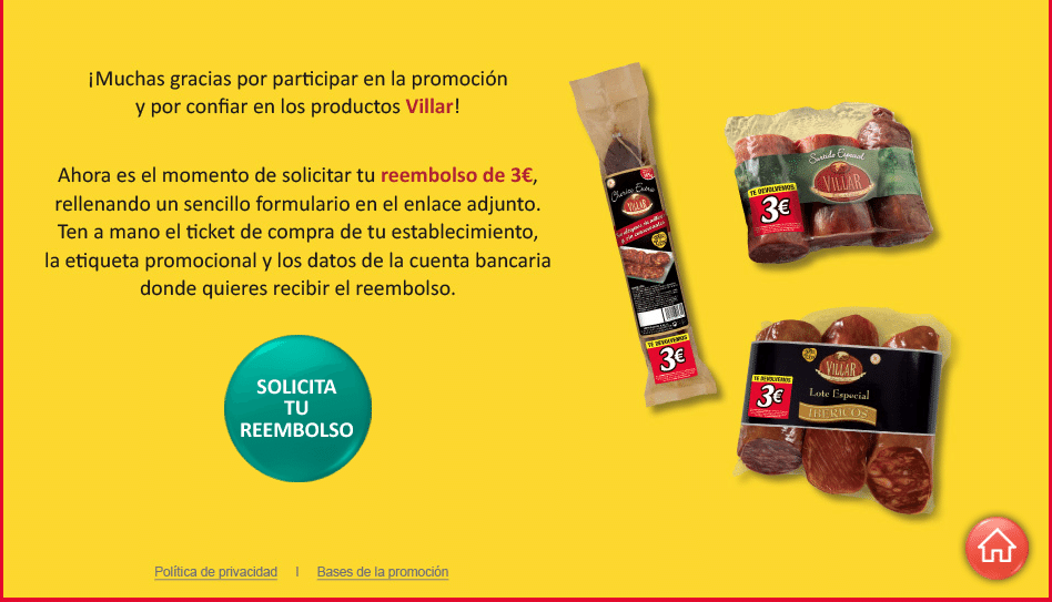 Reembolso 3 Euros embutidos Villar Reembolso 3 Euros embutidos Villar