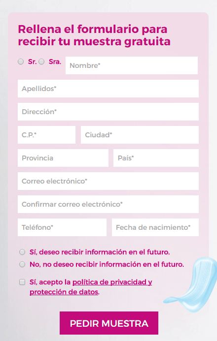 Muestra Gratis Compresa Fina TENA Lady Muestra Gratis Compresa Fina TENA Lady