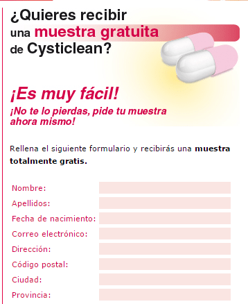Muestras gratis de Cysticlean para la cistitis