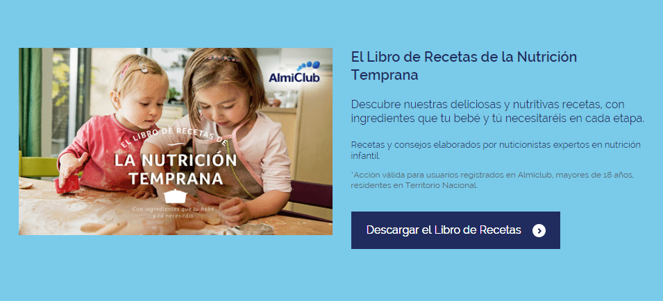 Muestras y libro de recetas gratis para bebé