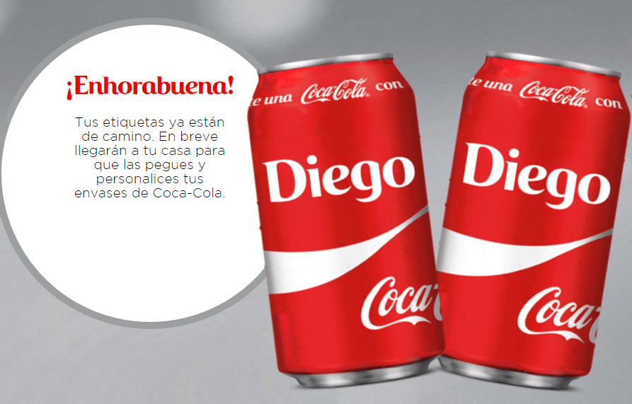 Etiquetas personalizadas de Coca Cola
