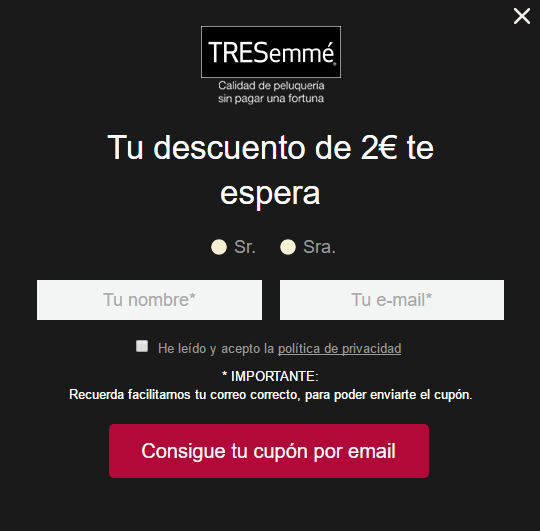 Cupones de descuento TRESemme