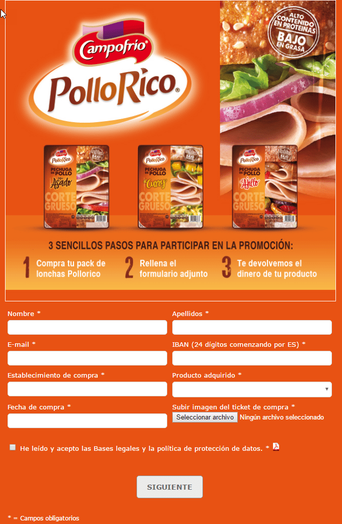 Pruebalo gratis Campofrio Pollo Rico