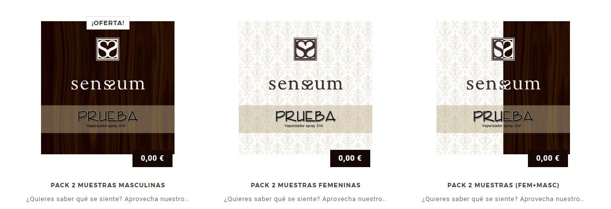 Pack de muestras gratis de perfumes Sensum