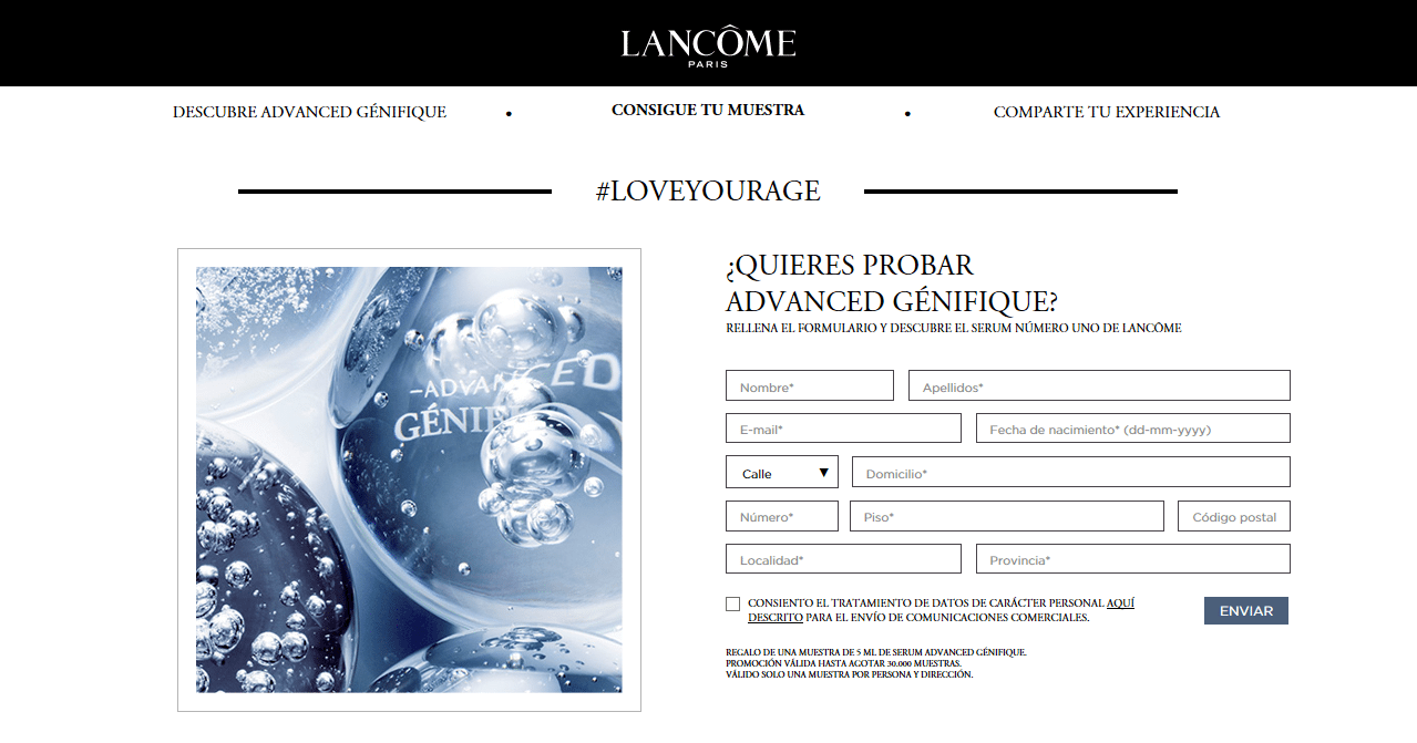30.000 muestras gratis de serum Lancome