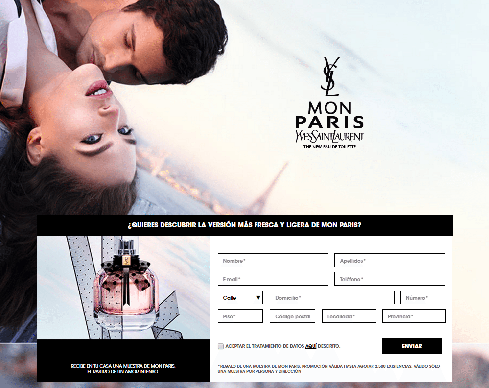 Muestras gratis de perfume Mon Paris