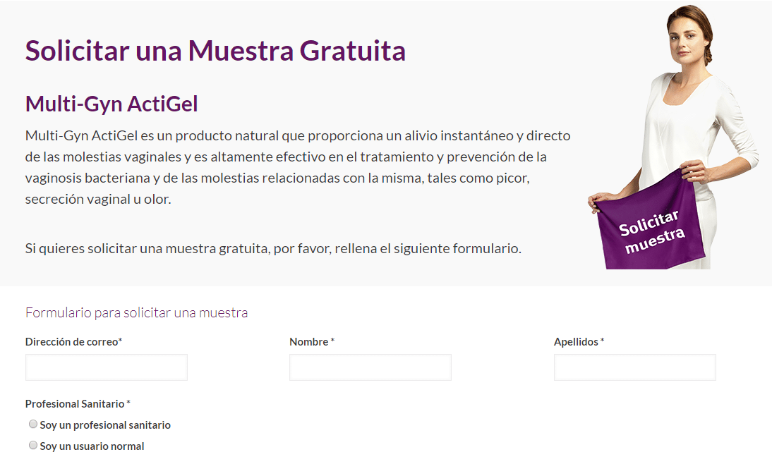 Muestras gratis de productos íntimos para mujer