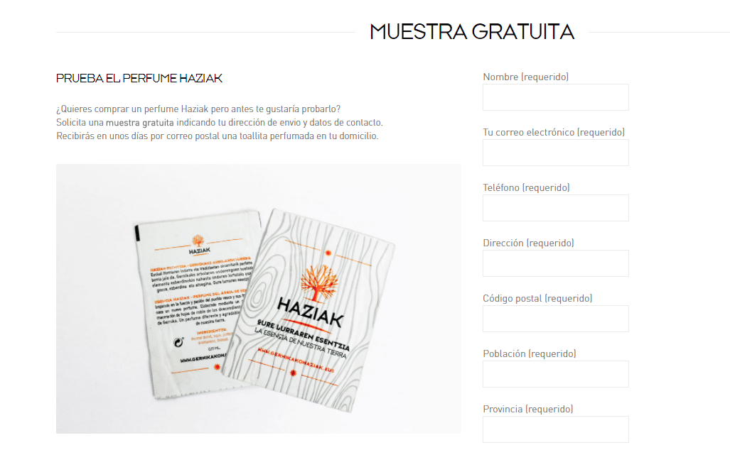 Muestras gratis de ambientador Haziak