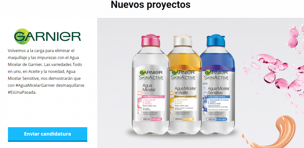 Prueba gratis agua micelar Garnier