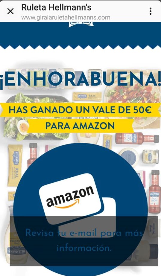 Premio seguro con la ruleta Hellmanns - Ahorro Domestico